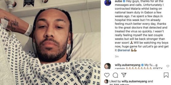 九游体育官网-奥巴梅扬疟疾住院 枪手大将上月回国家队时染病