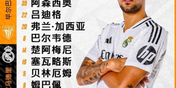 九游体育下载-【西甲】姆巴佩失点贝林破门，皇马1比2客负毕尔巴鄂